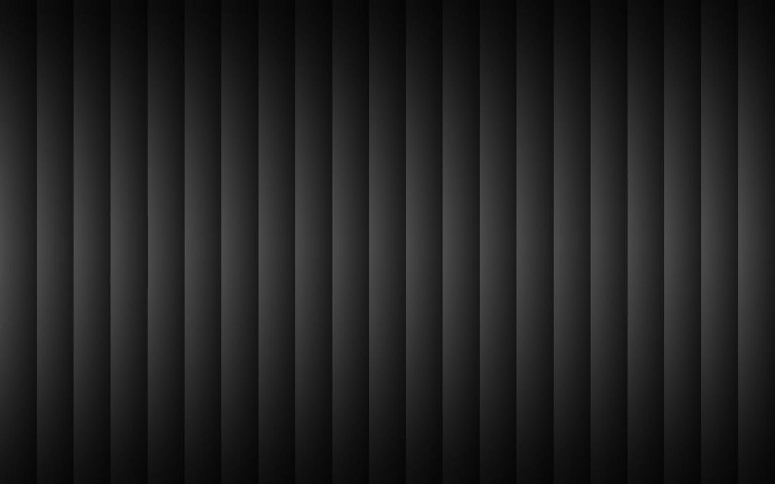 zwart gestreept staal metaal textuur. donker abstract achtergrond met verticaal strepen en grijs hellingen. vector illustratie