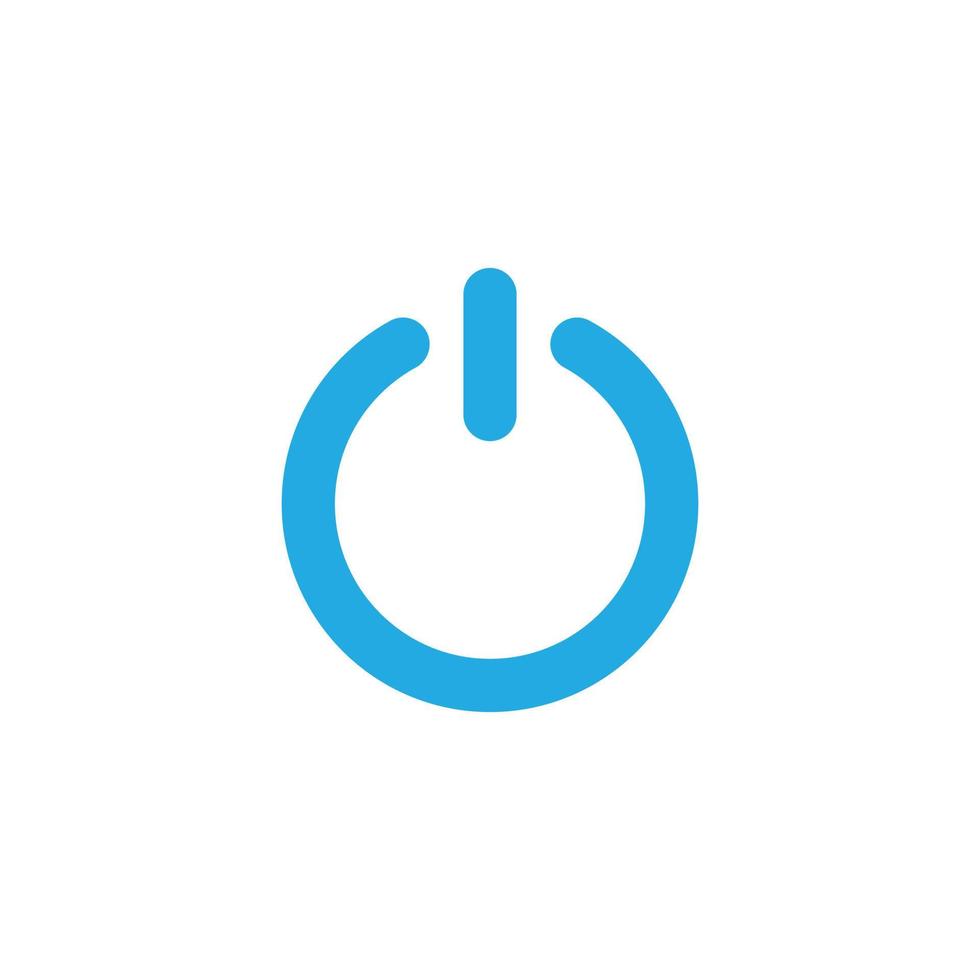 eps10 blauw vector macht Aan of uit knop abstract kunst icoon geïsoleerd Aan wit achtergrond. beurt Aan of uit symbool in een gemakkelijk vlak modieus modern stijl voor uw website ontwerp, logo, en mobiel app