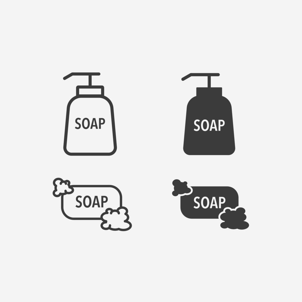 schuim, schoon, zeep, hygiëne, gel icoon vector reeks symbool teken