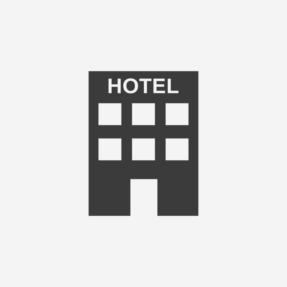 hotel gebouw icoon vector. appartement symbool teken vector