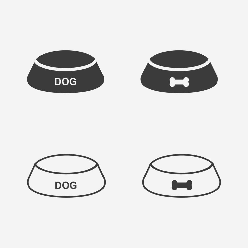 hond kom voedsel icoon vector symbool teken reeks
