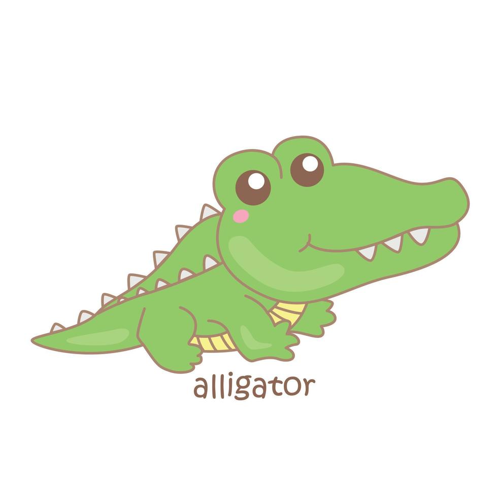 alfabet een voor alligator woordenschat illustratie vector clip art