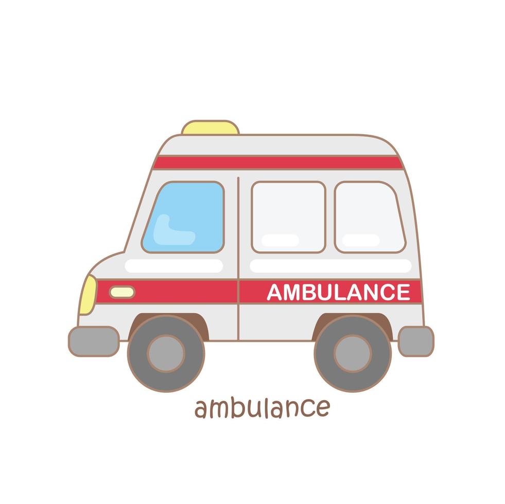 alfabet een voor ambulance woordenschat illustratie vector clip art