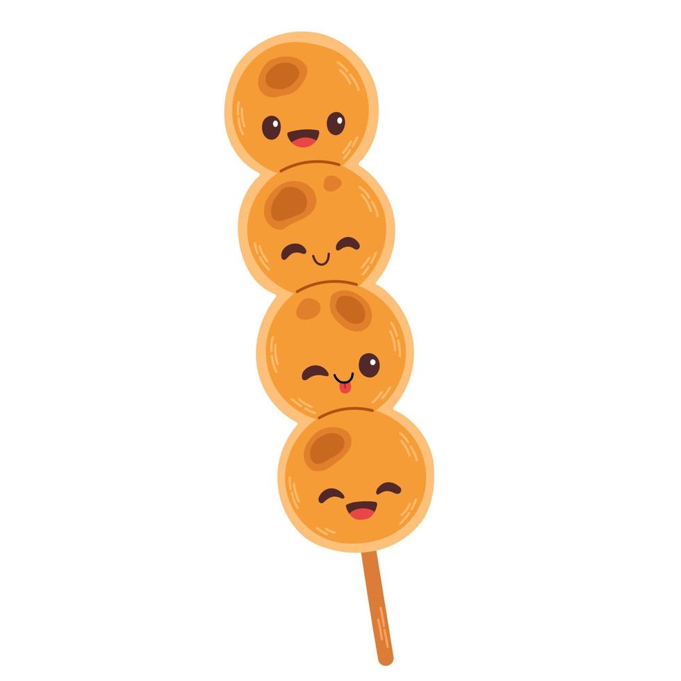 dango Japans traditioneel toetje geïsoleerd Aan wit. Hanami dango. Japans dango toetje vector