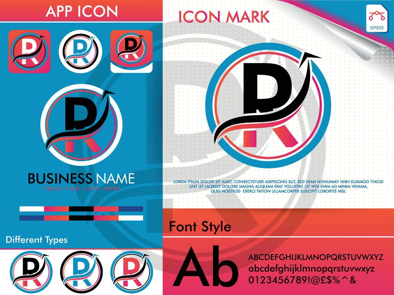 brief r gemakkelijk cirkel logo premie vector