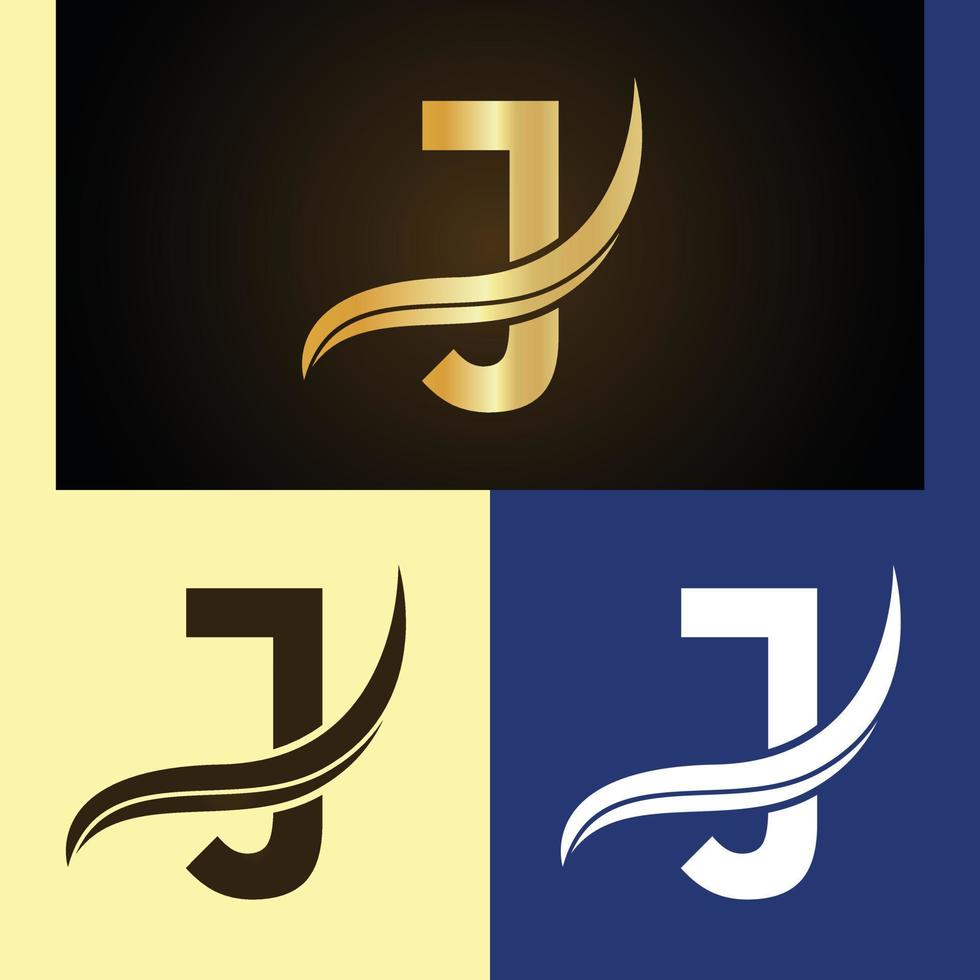 luxe logo ontwerp met monogram brief j vector
