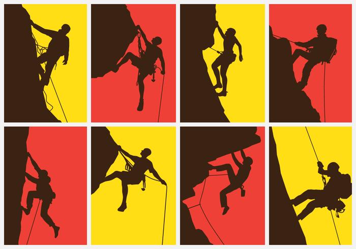 Mountain Climber Illustratie Set vector