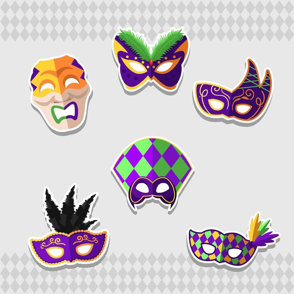 geweldig mardi gras-masker voor carnaval vector