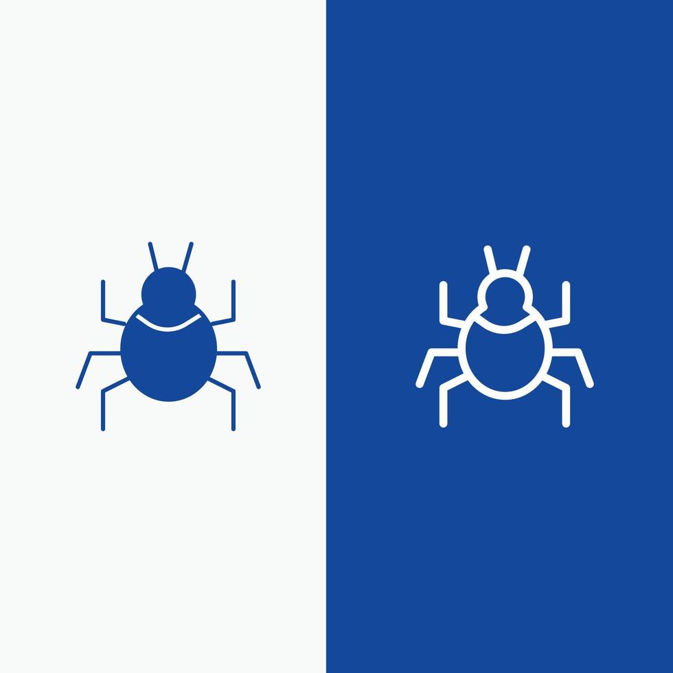 kever natuur virus Indisch lijn en glyph solide icoon blauw banier lijn en glyph solide icoon blauw banier vector