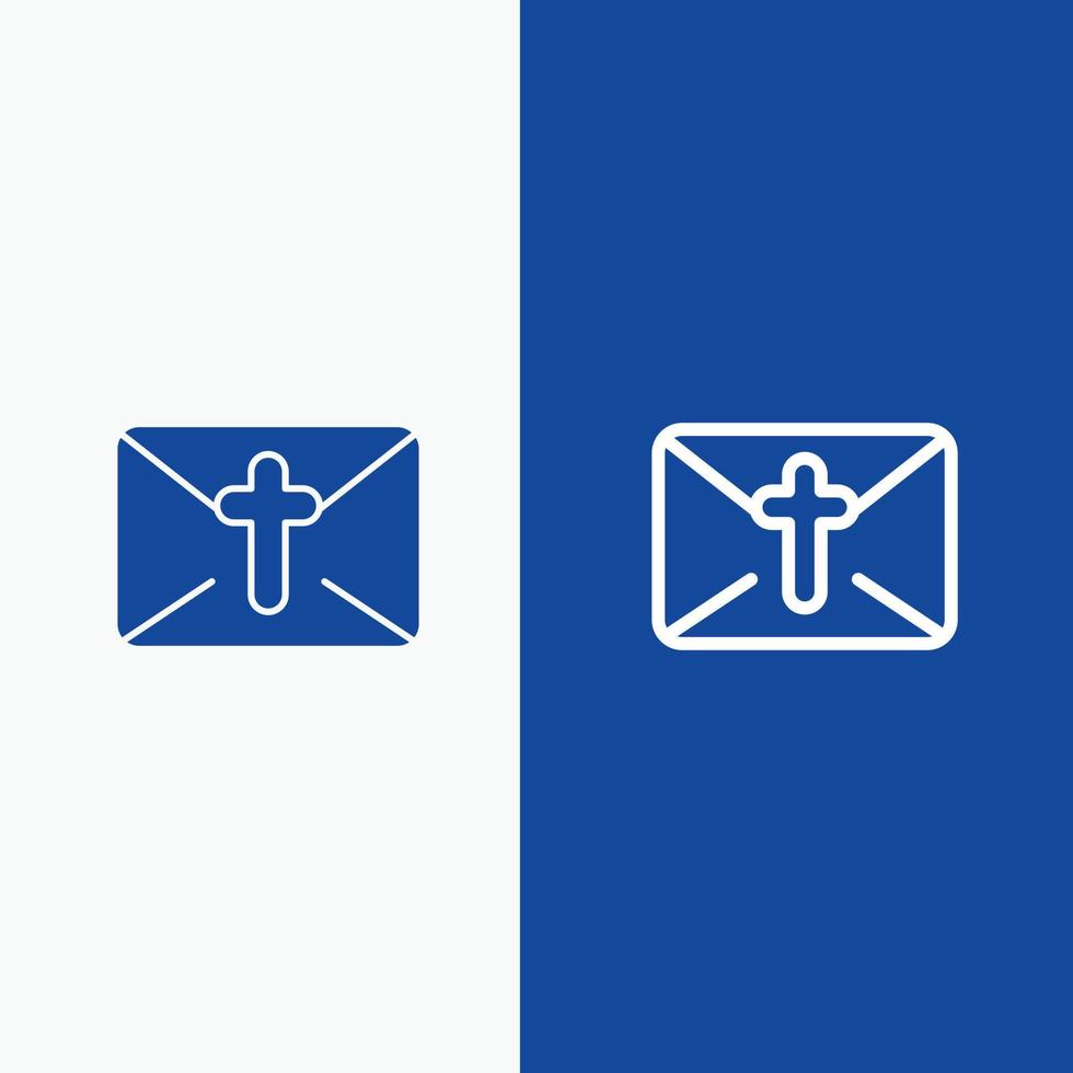 massage mail vakantie Pasen lijn en glyph solide icoon blauw banier lijn en glyph solide icoon blauw banier vector