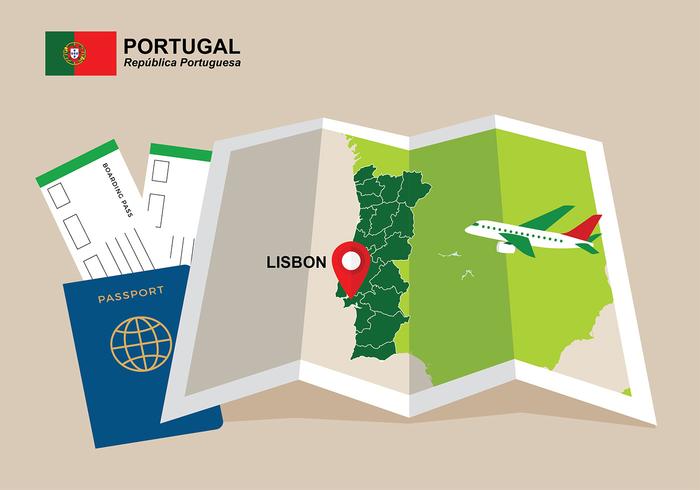 Portugal Kaart Layout Gratis Vector