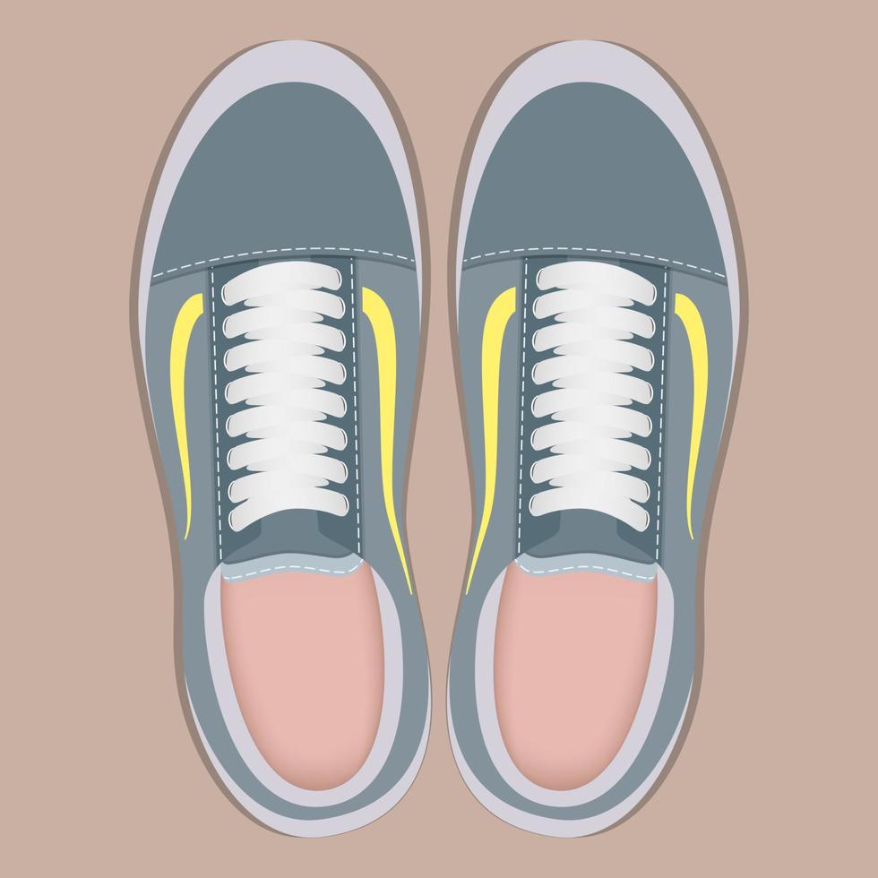 paar- van elegant sport sportschoenen, top visie. sport schoenen voor rennen. vector illustratie in vlak stijl.