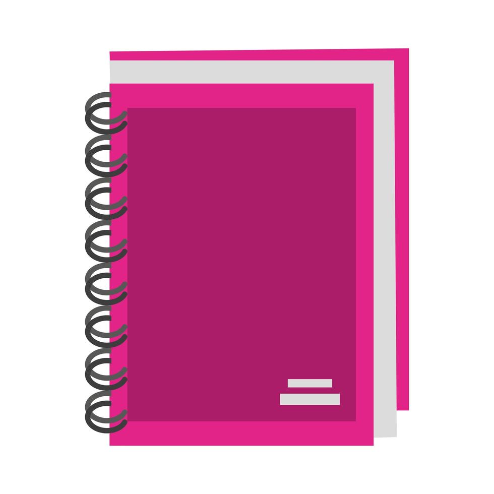 notebook school gebruiksvoorwerp geïsoleerde cartoon vector