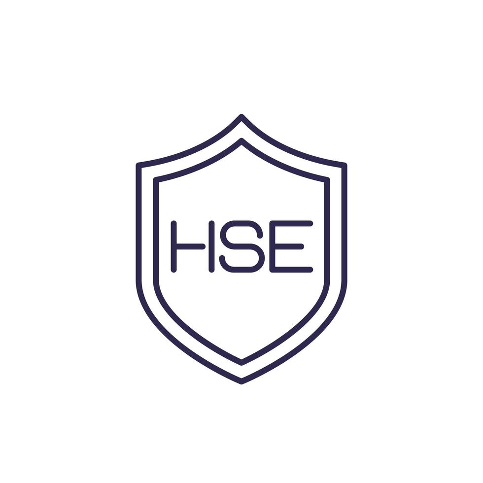 hse lijn pictogram, gezondheid, veiligheid, milieu vector