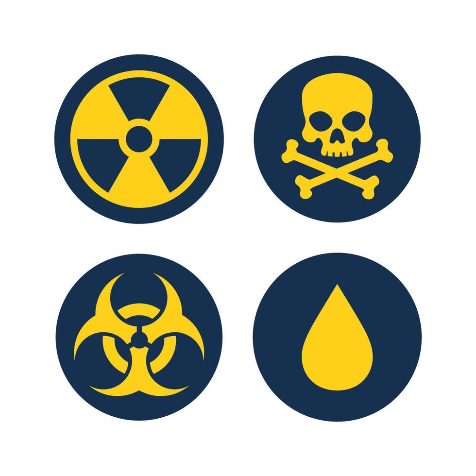 Gevaar teken, reeks van vector pictogrammen. risico en waarschuwing symbolen straling ionisatie, biohazard voorzichtigheid, Gevaar zone, vergif. vector illustratie.