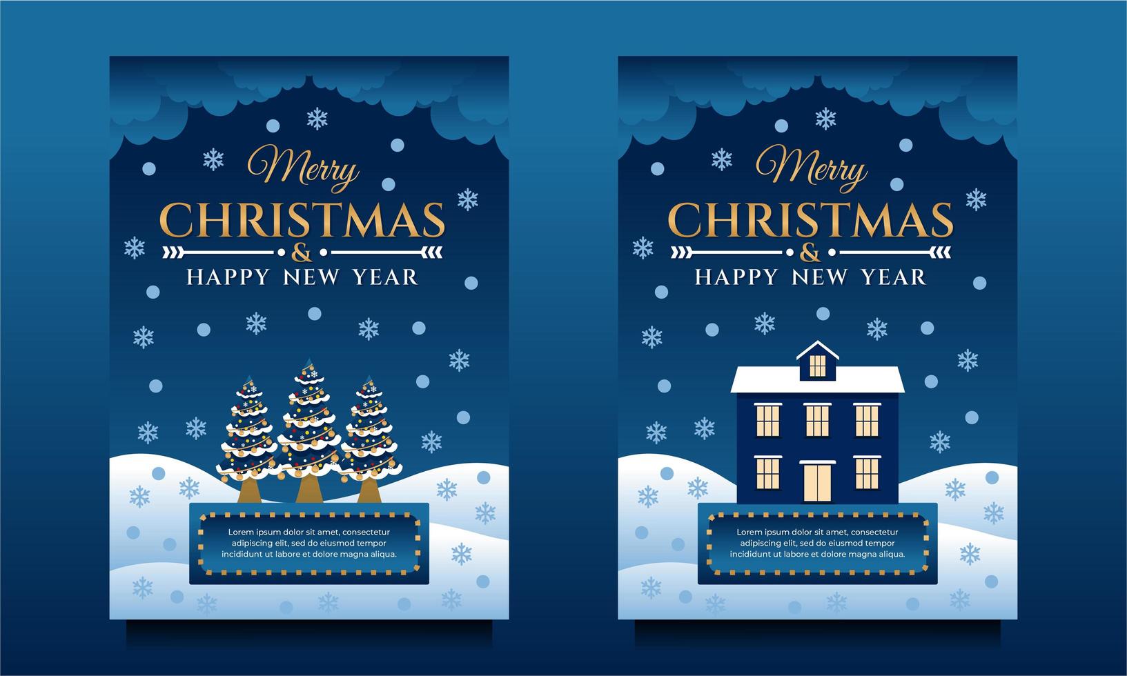 prettige kerstdagen en gelukkig nieuwjaar banners vector