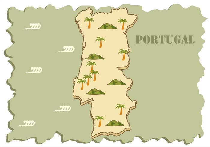 Portugal Kaart Achtergrond Vector