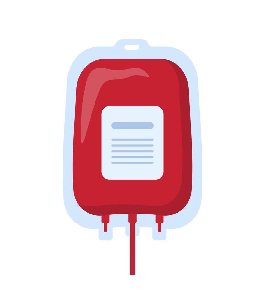 bloed zak met label. bloed transfusie. bloed bijdrage. concept vector illustratie.