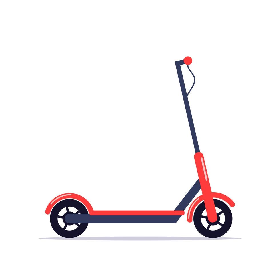 modern elektrisch trap scooter, rood kleur. geïsoleerd vector vlak stijl illustratie.