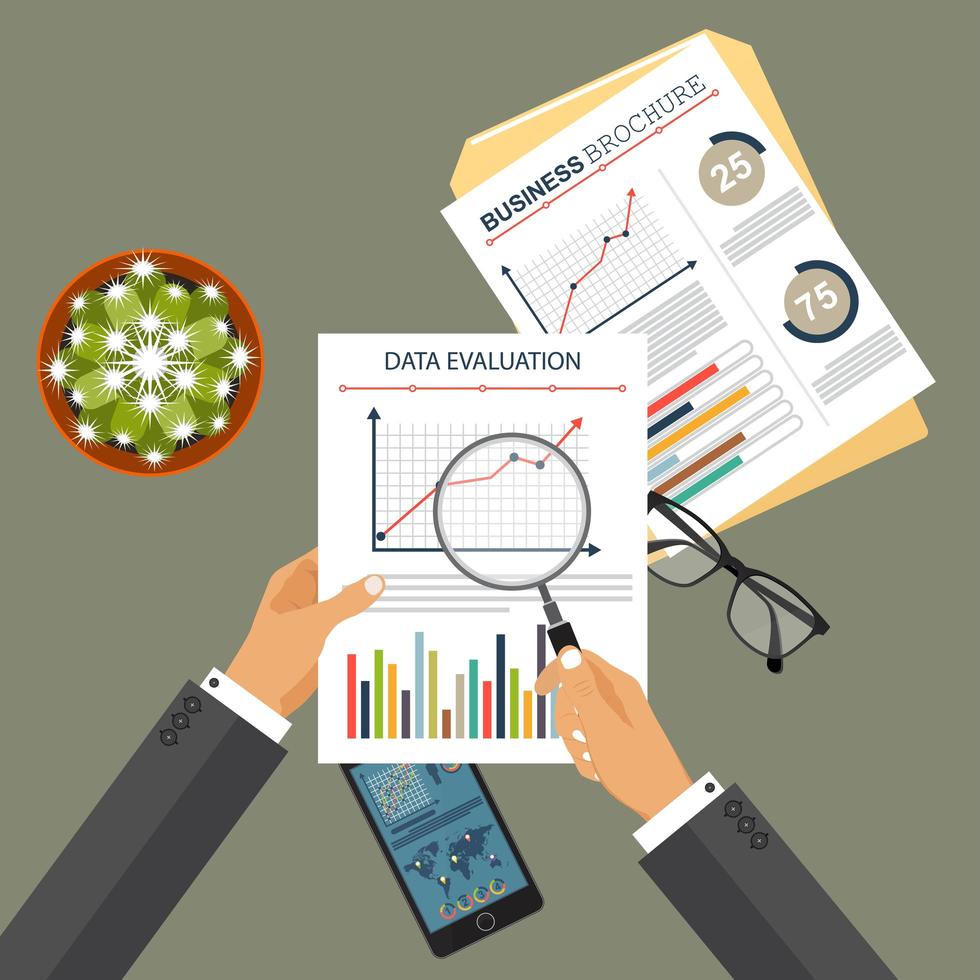 audit concept achtergrond met office-objecten vector