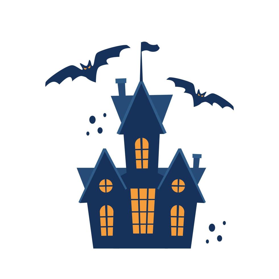 halloween heks huis. vector illustratie voor halloween partij uitnodigingen, partij flyers, groeten kaarten, affiches.