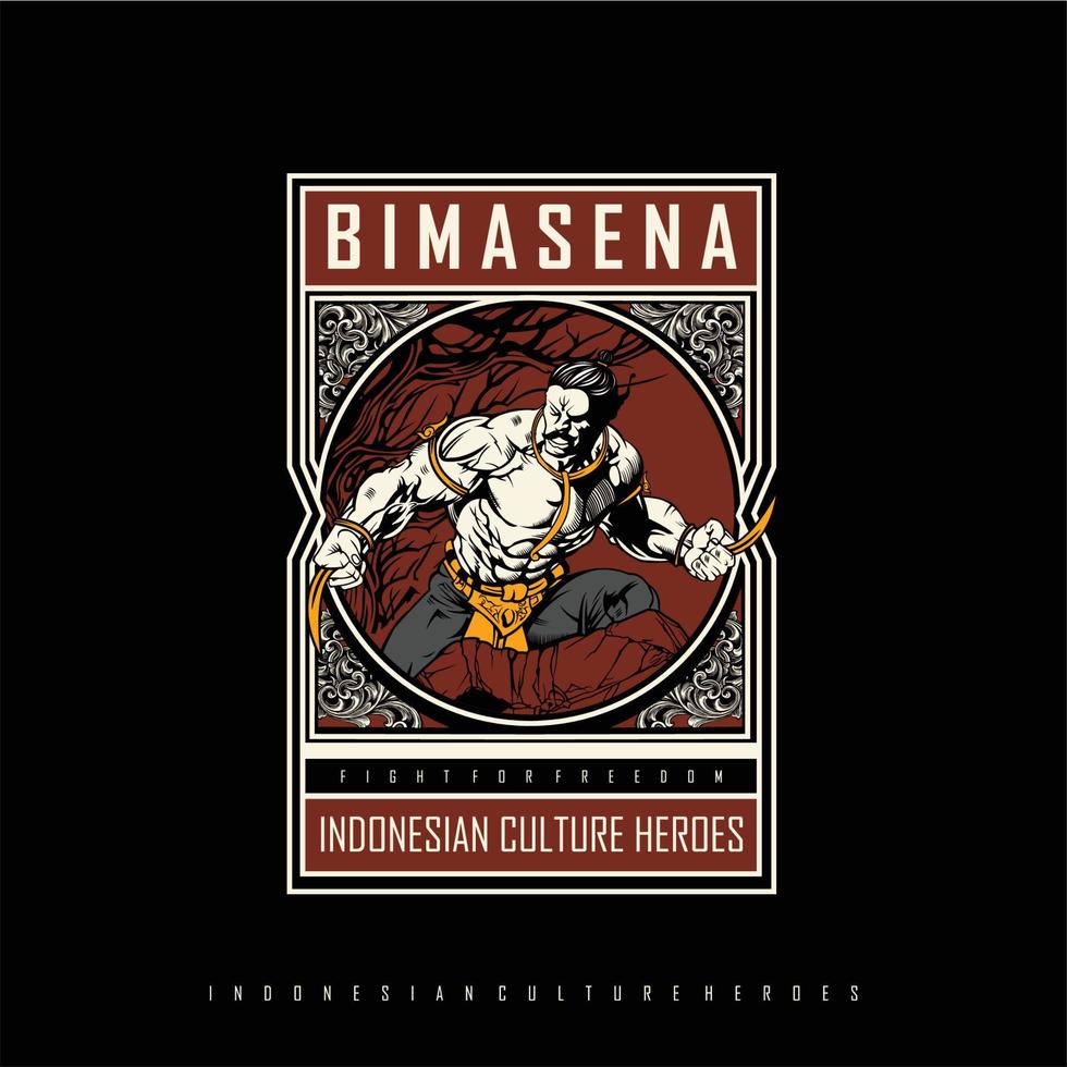bimasena cultuur heroes illustratie, klaar formaat eps 10 vector