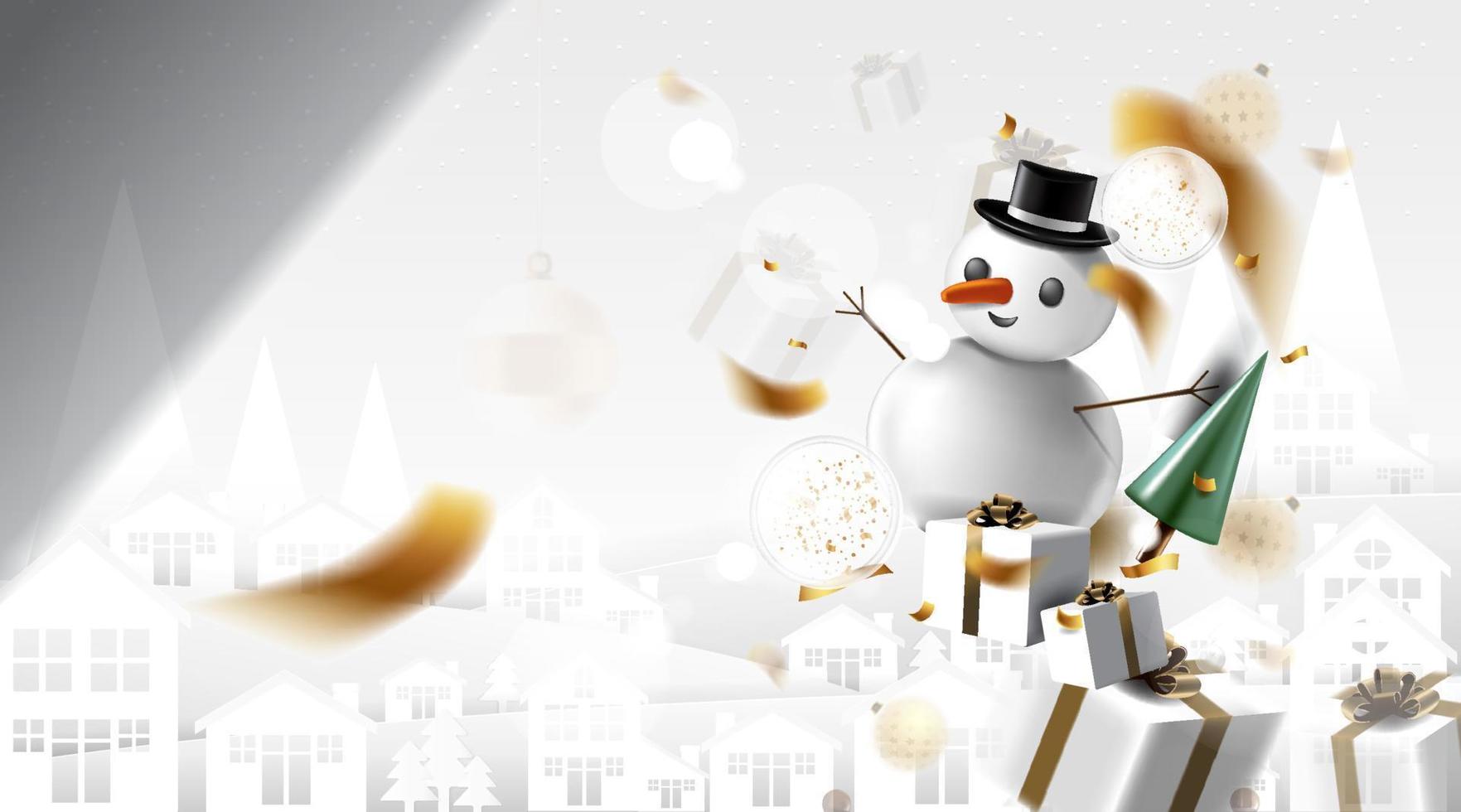 prettige kerstdagen en gelukkig nieuwjaar banner met decoratie voor kerstfestival. vector