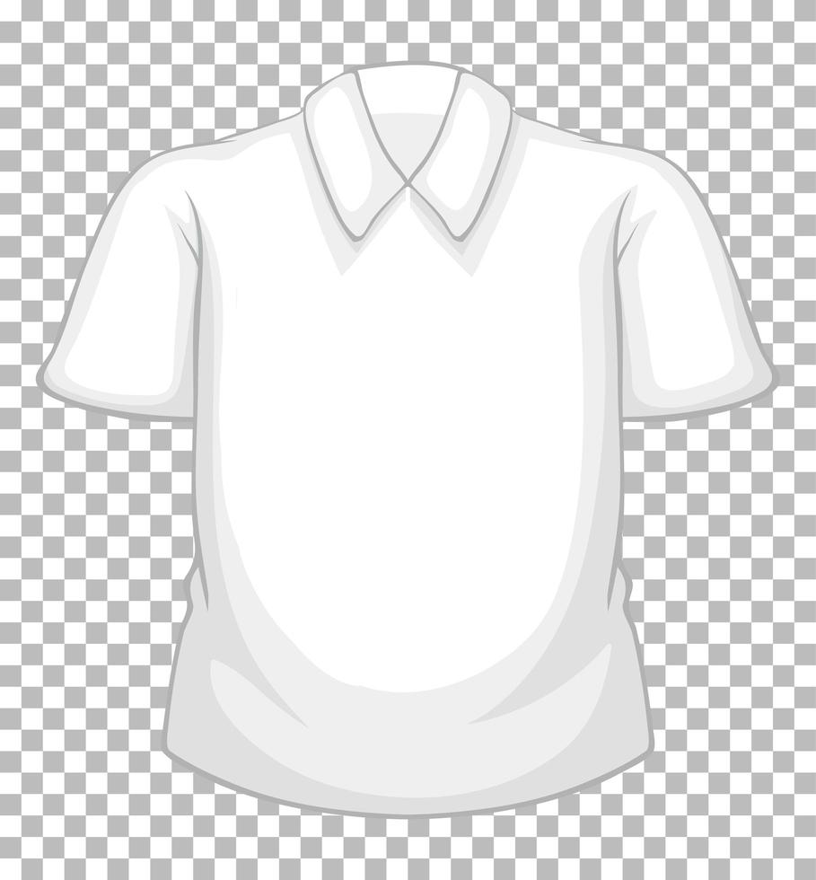 blanco wit shirt met korte mouwen geïsoleerd op transparante achtergrond vector