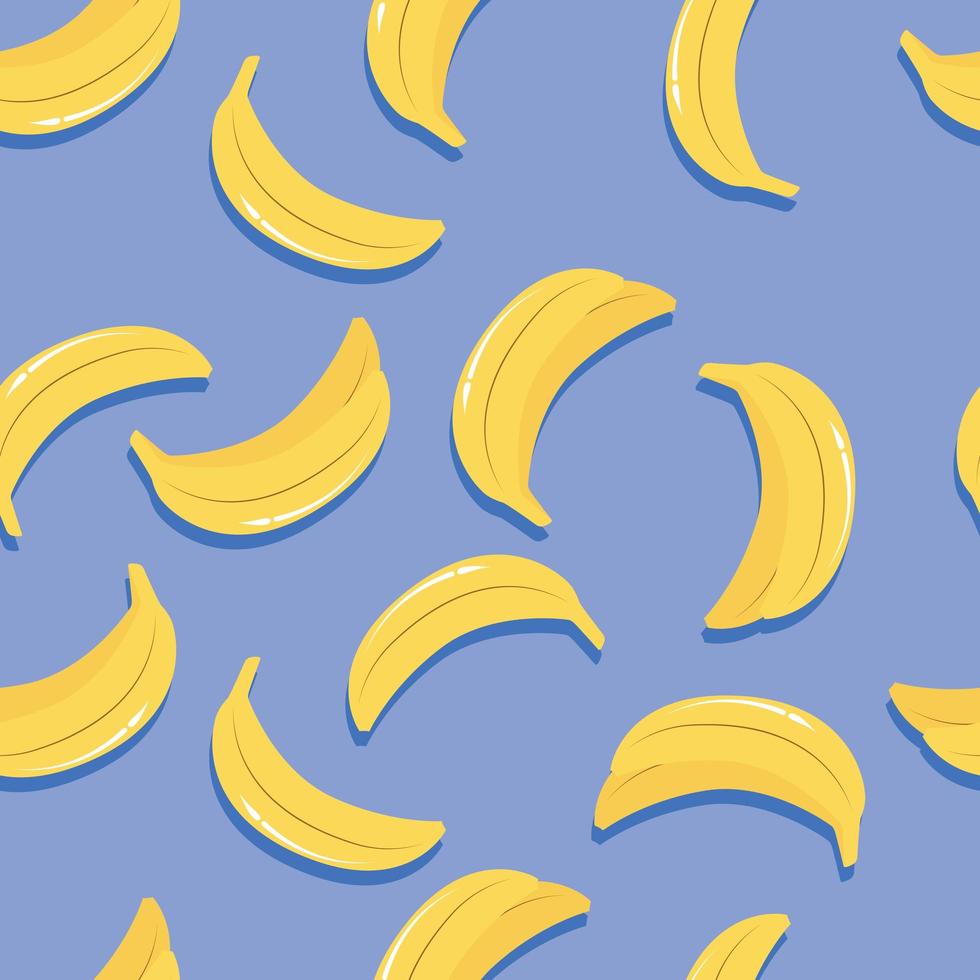 fruit naadloos patroon, bananen met schaduw vector