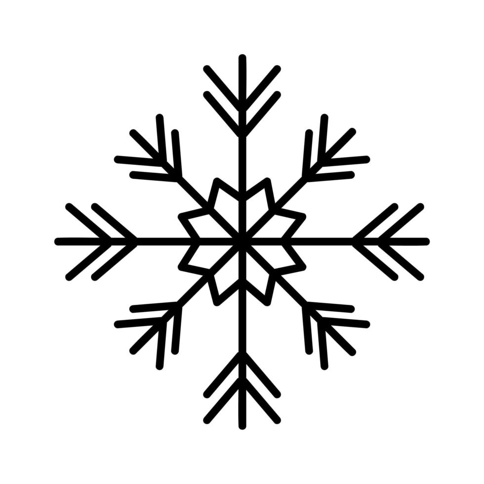 sneeuwvlok decoratief element. hand- getrokken sneeuwvlok geïsoleerd. vector element voor kerstmis, nieuw jaar decor