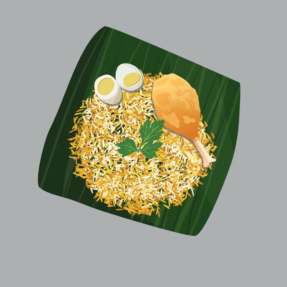 Aziatisch biriyani rijst- kom vector