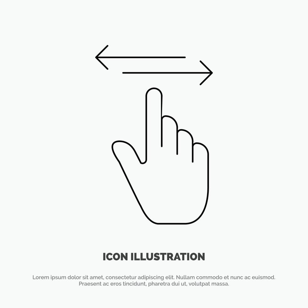 vinger gebaren hand- links Rechtsaf lijn icoon vector