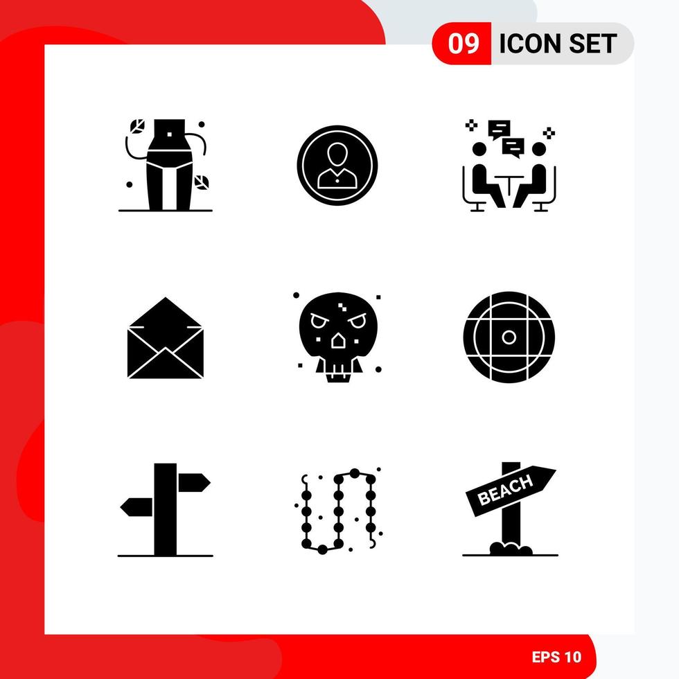 solide glyph pak van 9 universeel symbolen van mail dissucatie persoon communicatie gebruiker bewerkbare vector ontwerp elementen