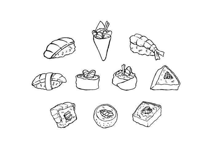 Gratis Japanse Food Sketch Icon Vector