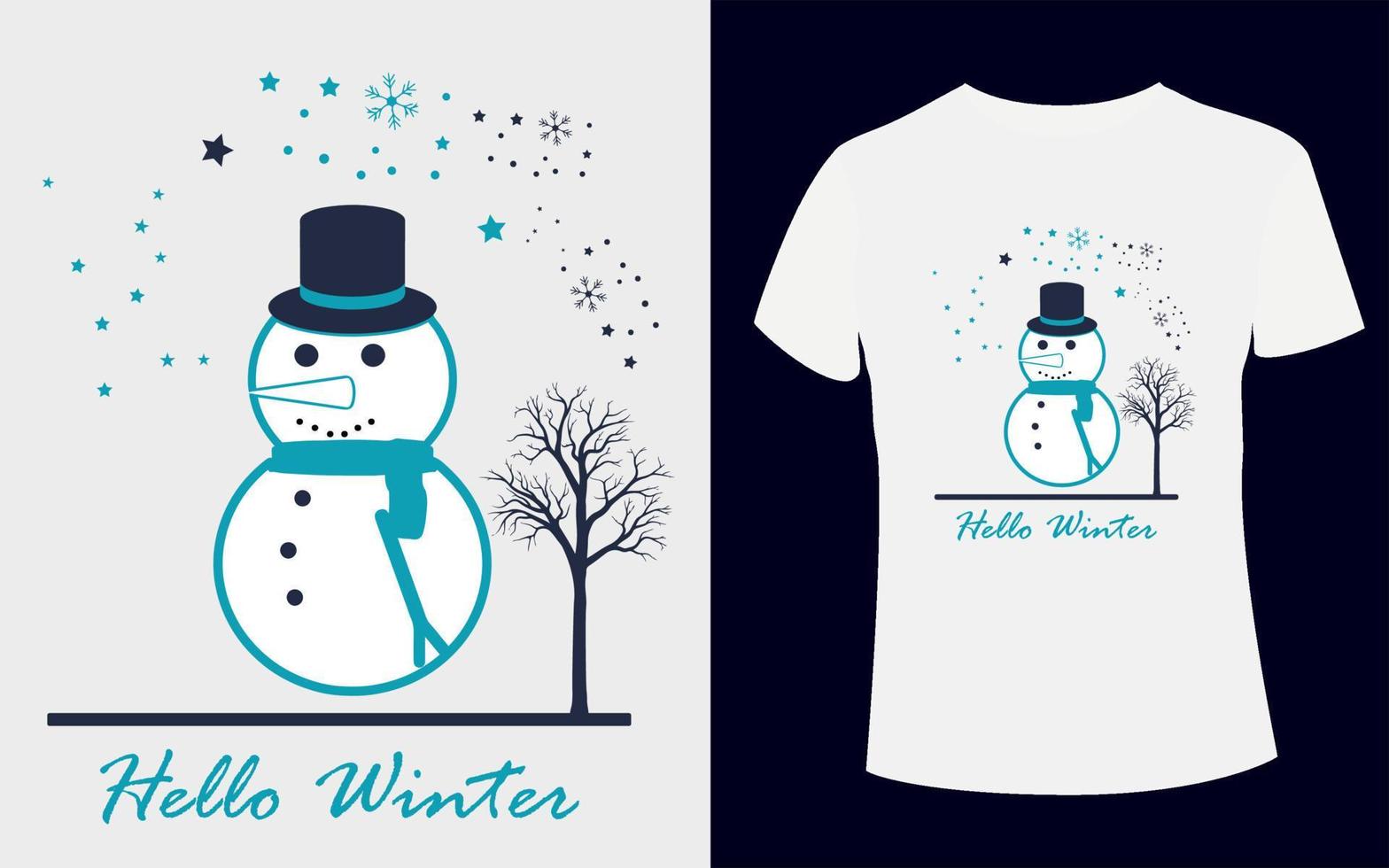 Hallo winter t overhemd ontwerp met winter vector