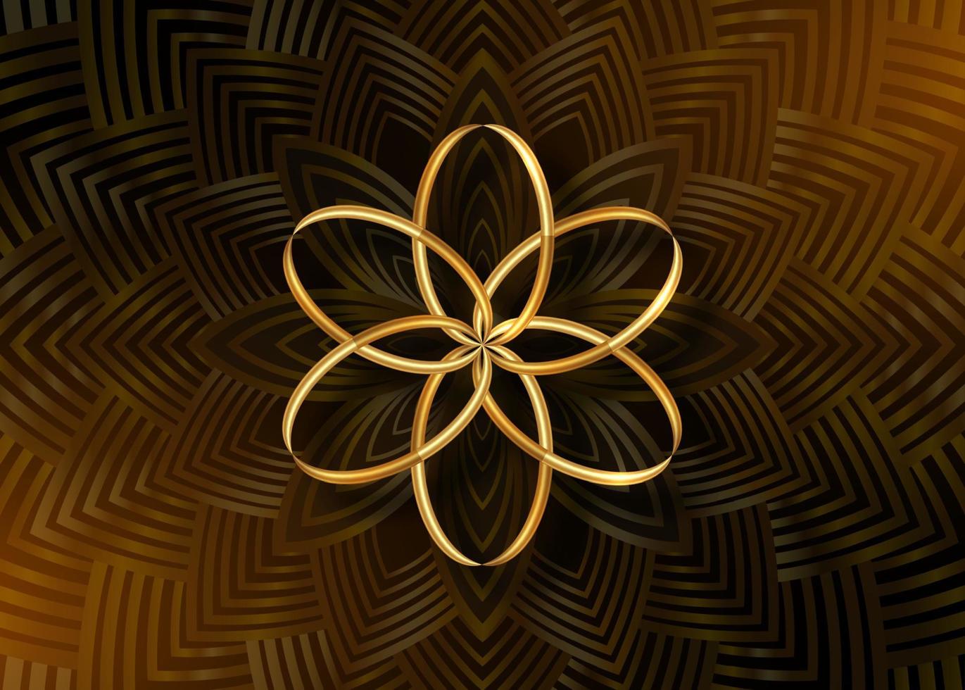 goud lotus bloem mandala, zaad van leven symbool heilig geometrie. logo icoon meetkundig mysticus mandala van alchimie esoterisch bloem. vector gouden Kerstmis ster ornament concept geïsoleerd Aan zwart