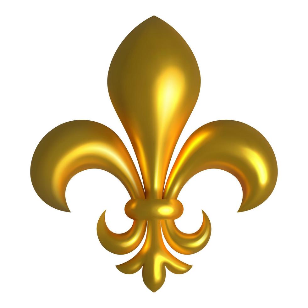 geïsoleerd goud lelie illustratie. mardi gras symbool vector