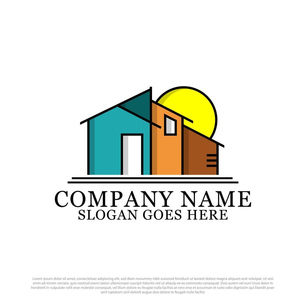 modern vlak ontwerp van huis logo inspiratie, het beste voor echt landgoed en gebouw logo vector