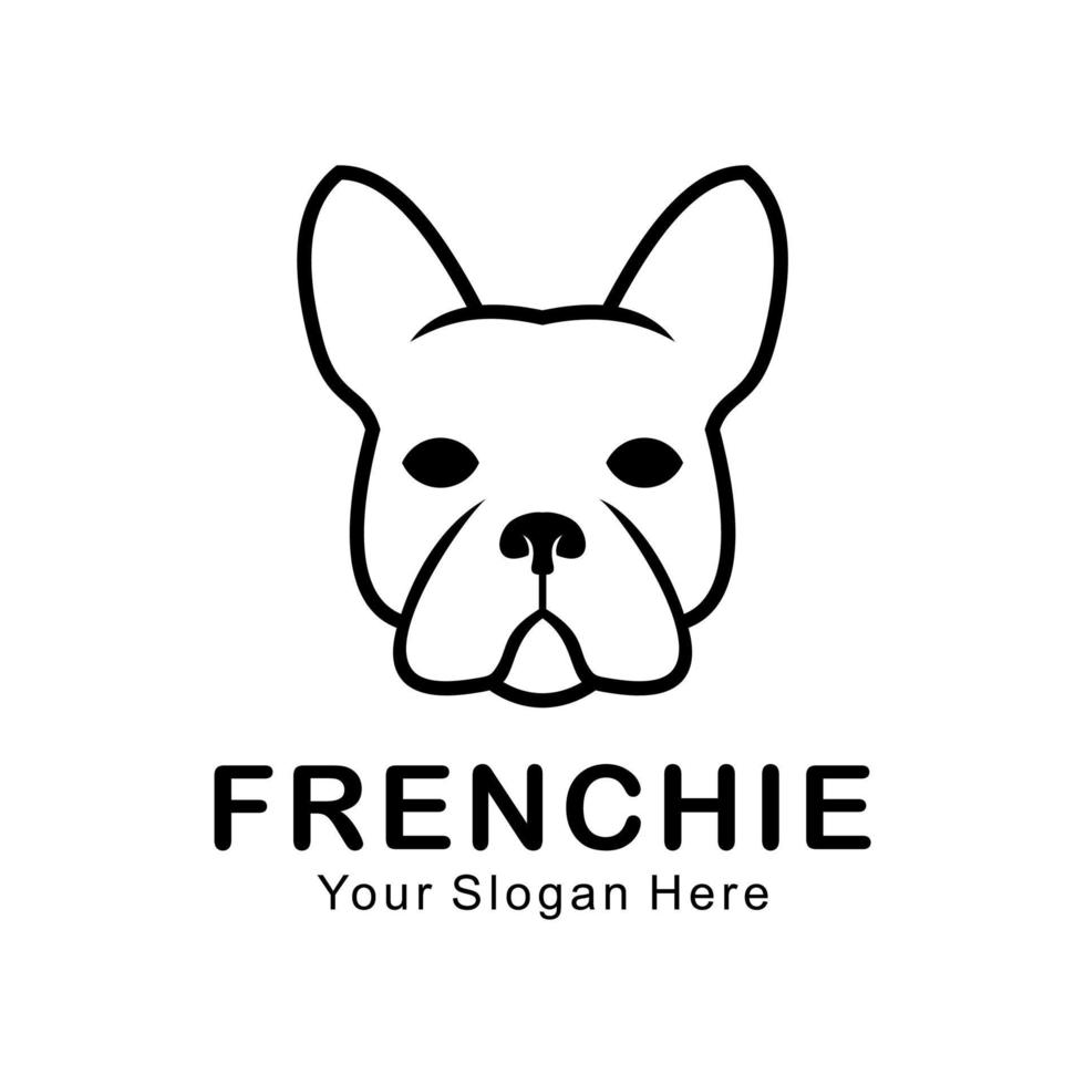 Frans bulldog hoofd logo vector