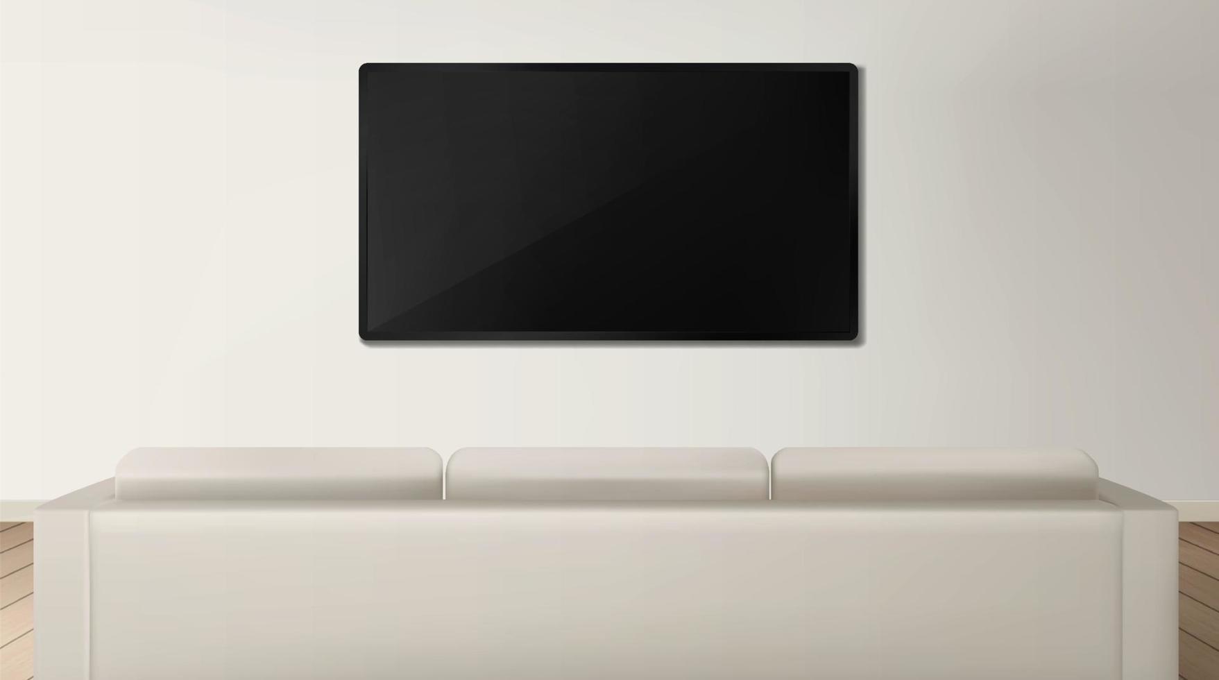 sofa en TV terug visie in leven kamer interieur vector