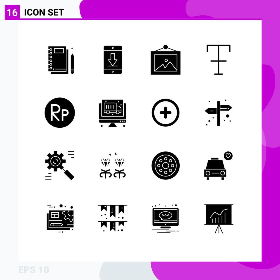 reeks van 16 modern ui pictogrammen symbolen tekens voor Indonesisch staking downloaden formaat muur bewerkbare vector ontwerp elementen