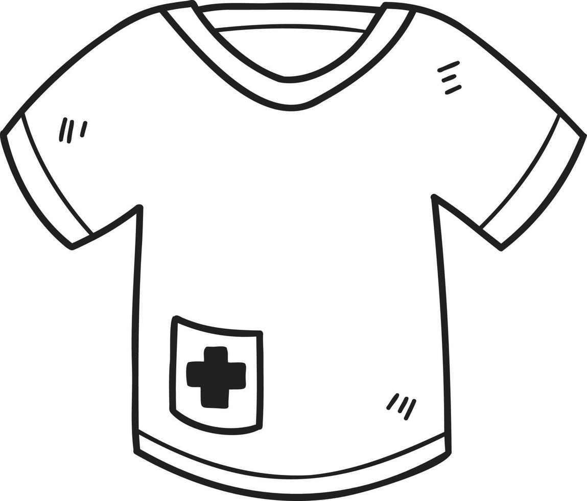 hand- getrokken dokter uniform overhemd illustratie vector