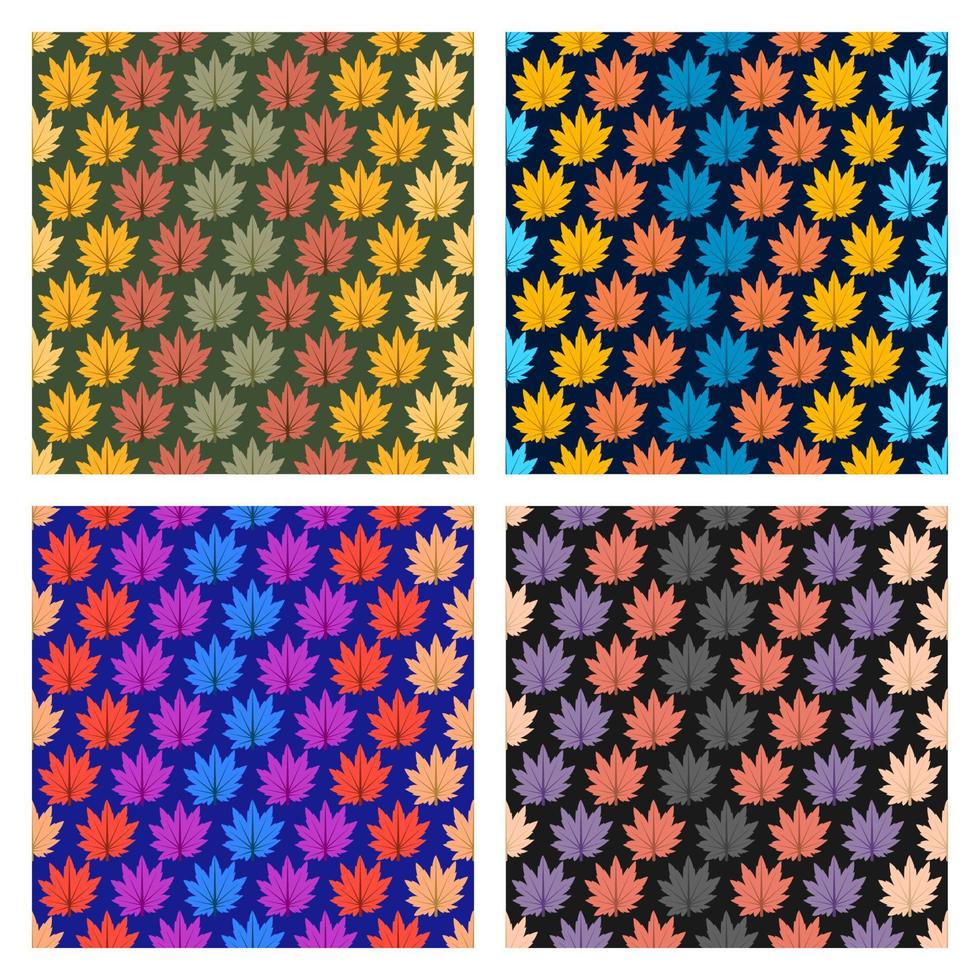 herfst bladeren naadloos patroon achtergrond reeks vector