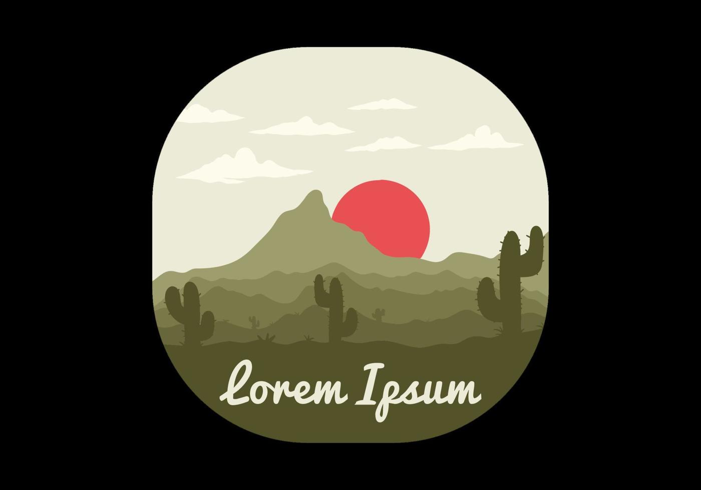 kleurrijk woestijn landschap met cactus bomen illustratie vector