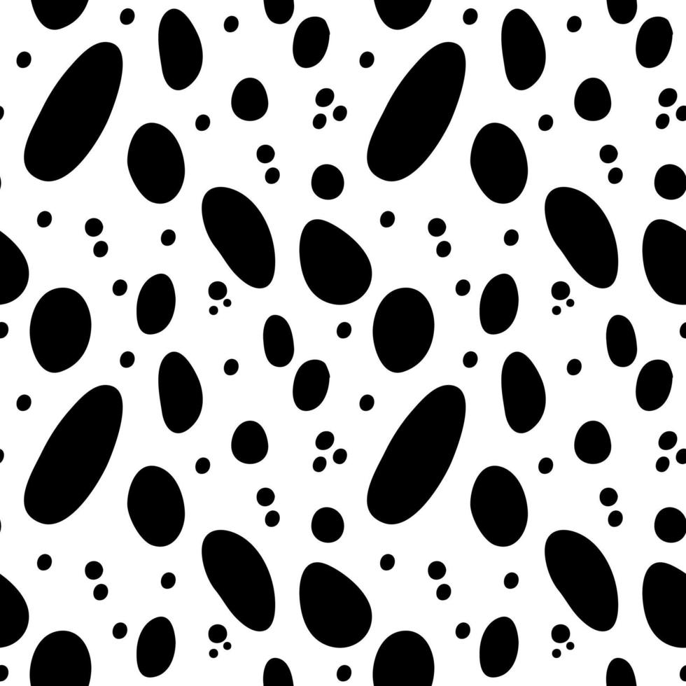 onregelmatig zwart dots patroon. naadloos hand- getrokken grafisch afdrukken. chaotisch vector illustratie