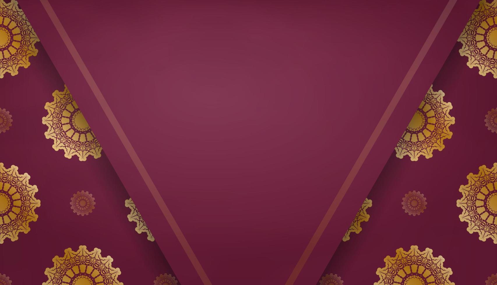 bordeaux banier met wijnoogst goud ornament voor logo ontwerp vector