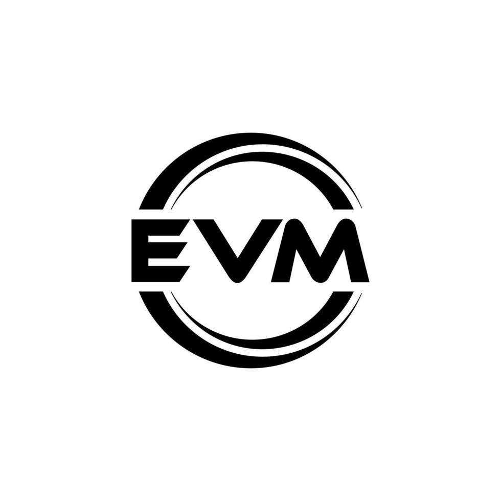 evm brief logo ontwerp in illustratie. vector logo, schoonschrift ontwerpen voor logo, poster, uitnodiging, enz.