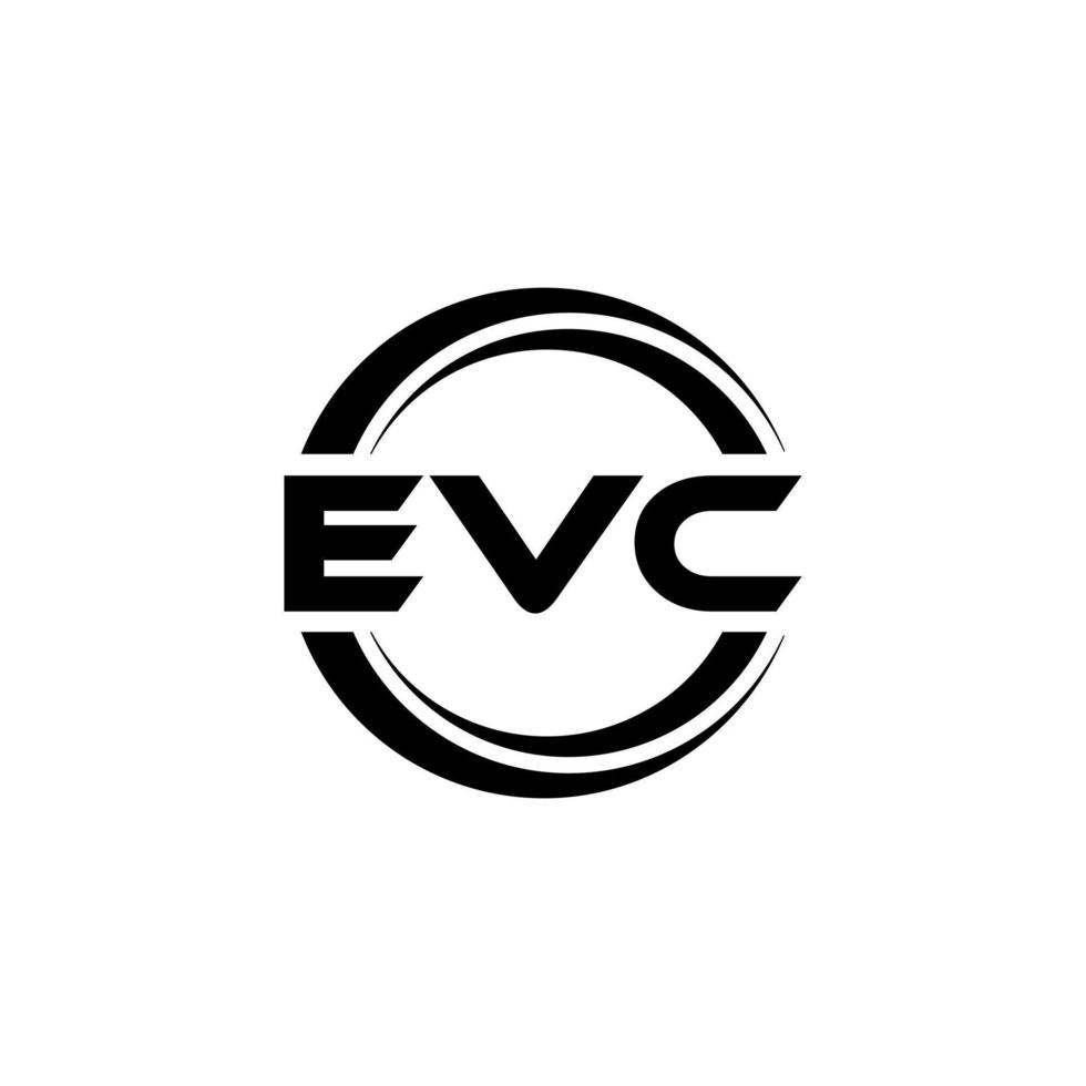 evc brief logo ontwerp in illustratie. vector logo, schoonschrift ontwerpen voor logo, poster, uitnodiging, enz.