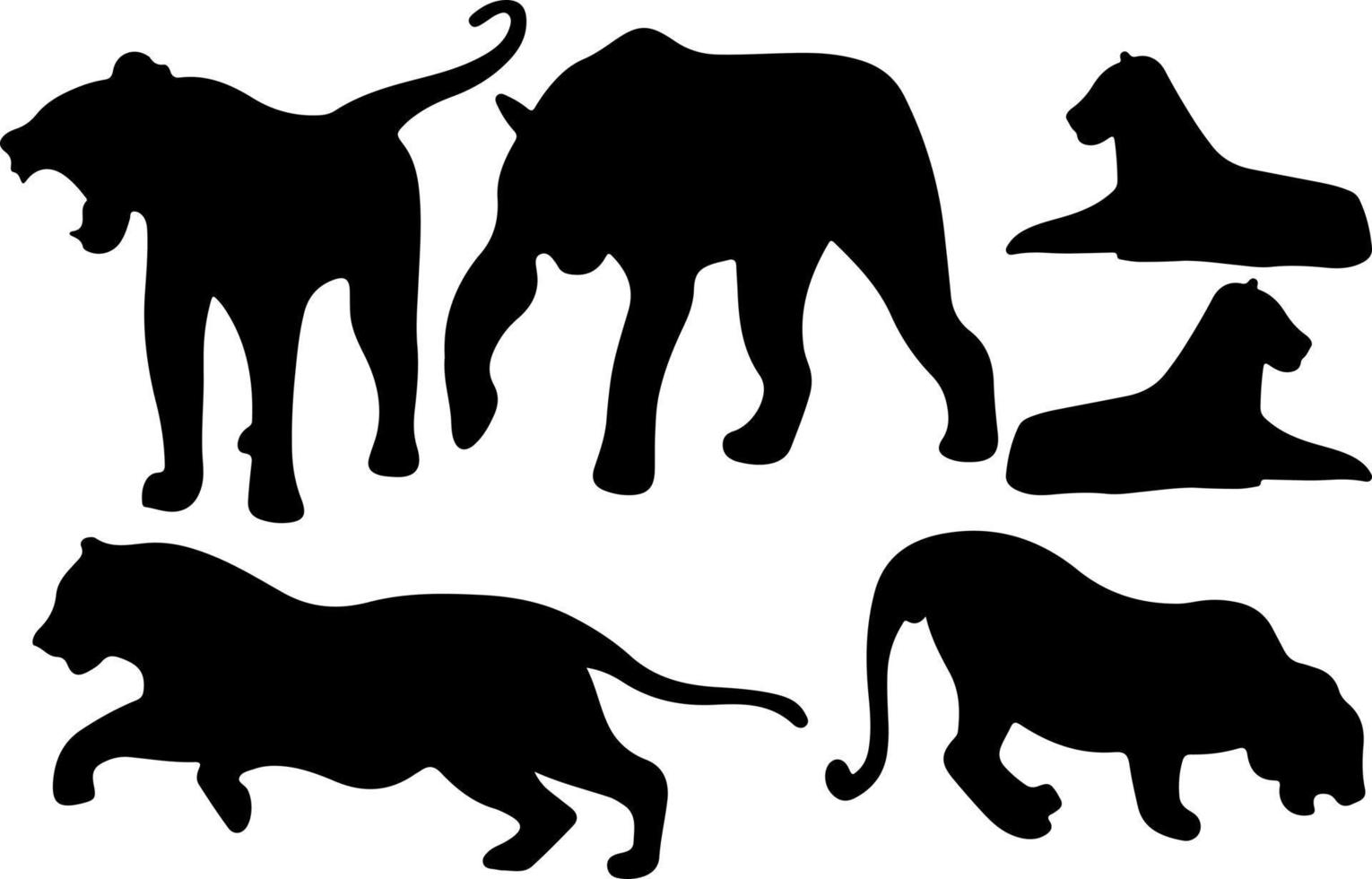 tijger silhouet vector voor websites, grafiek verwant artwork