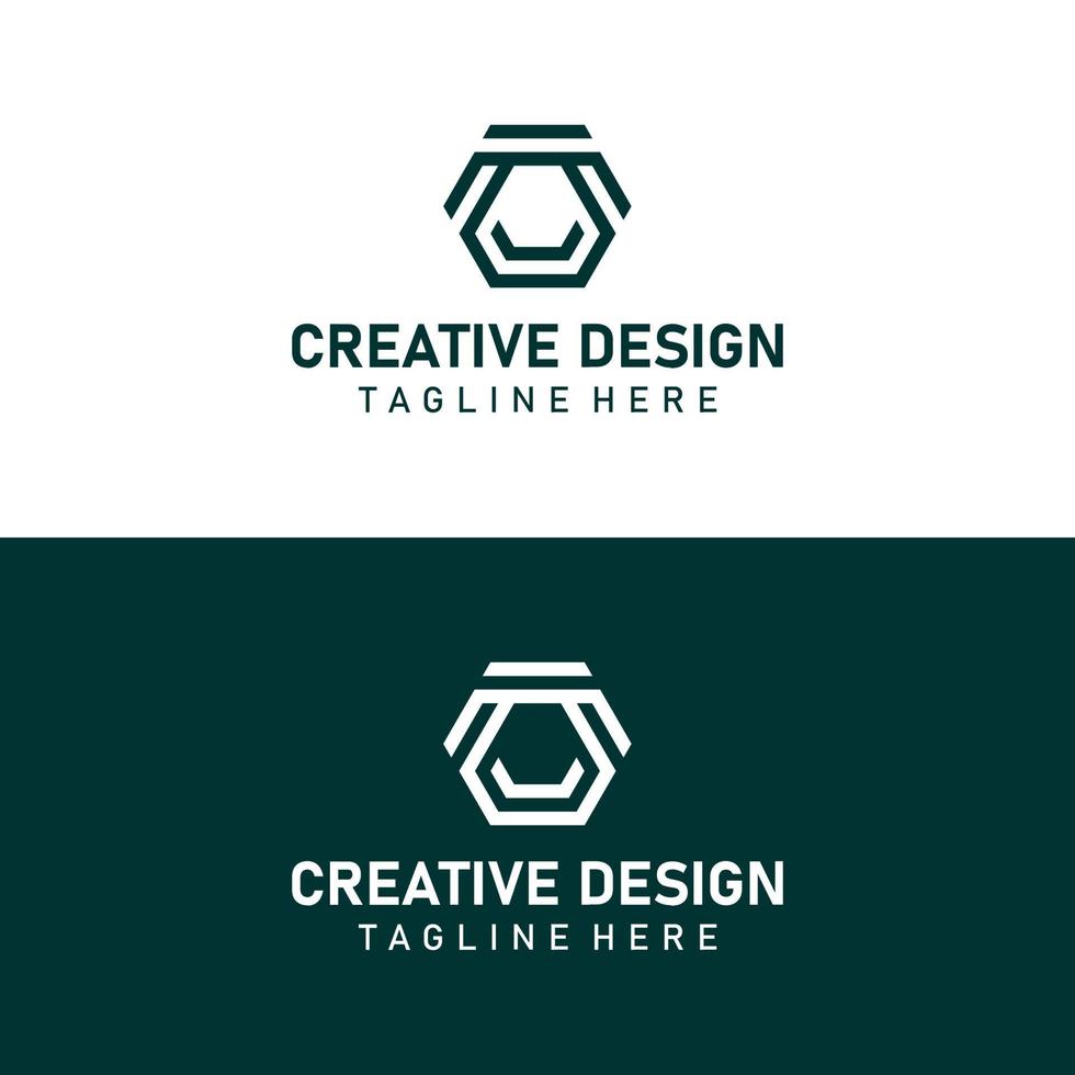 abstract zakelijke branding logo ontwerp, logo sjabloon ontwerp met zeshoek geometrie vector